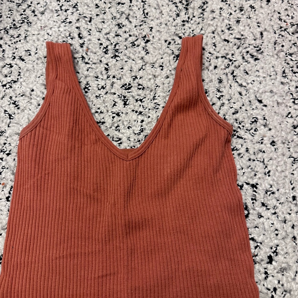 Ribbed Rust Tank Top